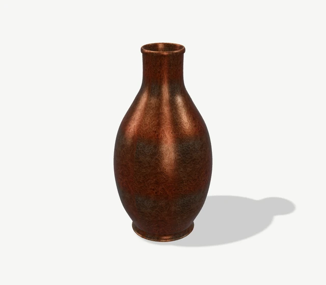 Hammered Copper displayed on a vase